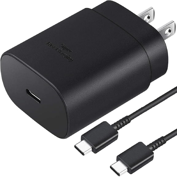 25W Samsung Charger Super Fast Charging Type C Charger USB C Fast Charger Compatible with Ulefone Armor 22 - 4FT Long Android Type C Charger Cable Included - Black