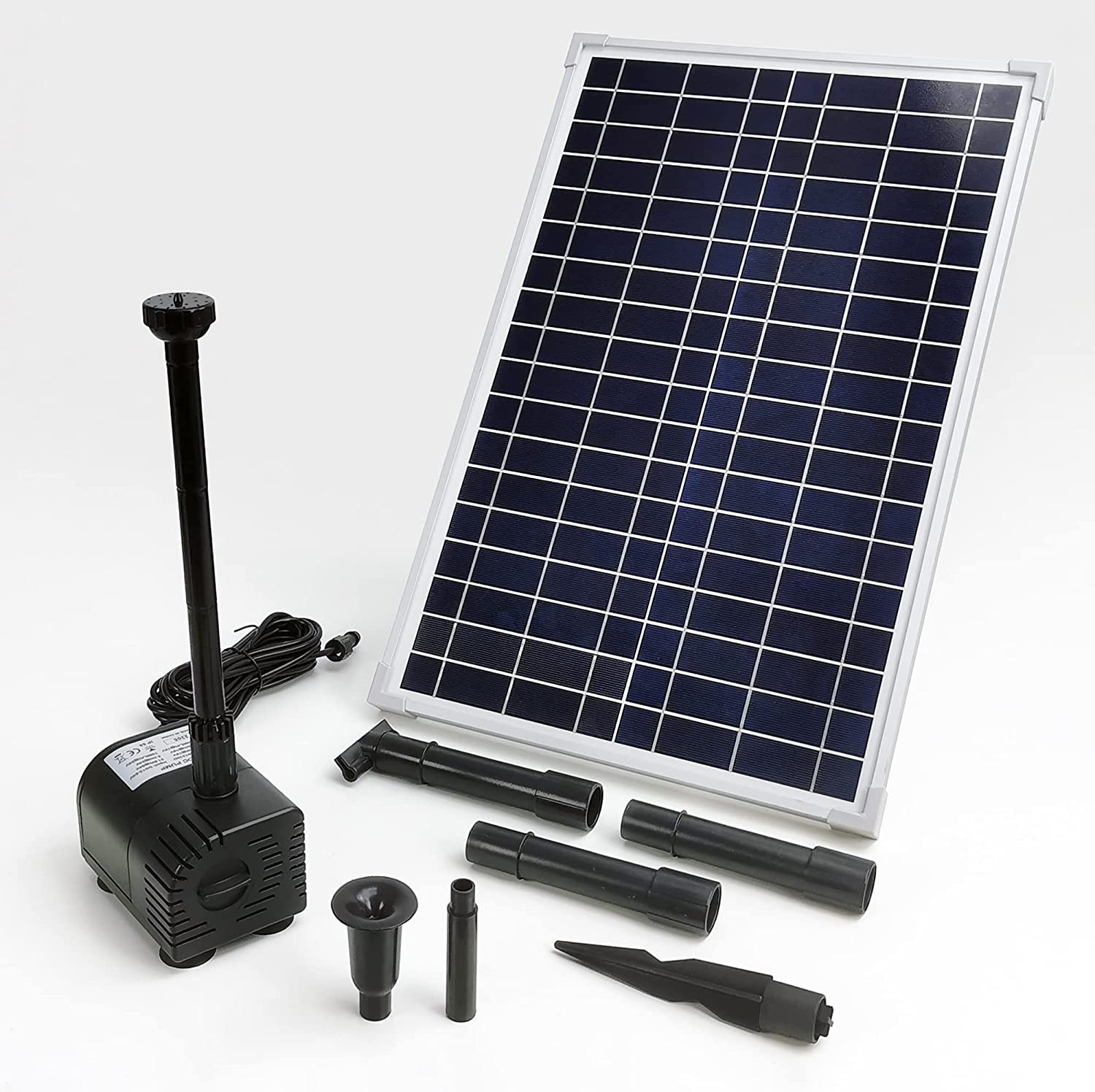 25W Solar Powered Black Plastic Water Pump Kit for Pond and Fountain