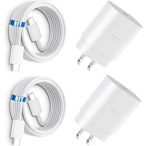 25W Super Fast Charger Type C, S24 S23 Ultra Charger PD/PPS USB C Super Fast Charging Block & 8FT Type C Cable Cord for Samsung Galaxy S25/S25 Ultra/S25+/S24/S23/S23+/S23 Ultra/S22/S22+/S22 Ultra/S21