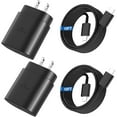 thumbnail image 1 of 25W Super Fast Wall Charger, 10Ft USB-C Cable Adapter for Samsung Galaxy S25 S24 S23 S21 S20+ Ultra A54 A55 A56 5G (2PACK), 1 of 15