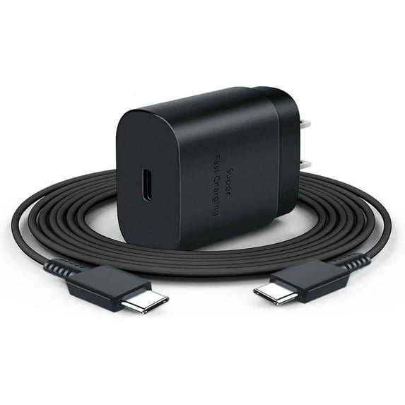 25W USB C Super Fast Charging Wall Charger with 6FT Type C Cable for LG K51 Super Fast Charging for USB C Phones and Devices - Black