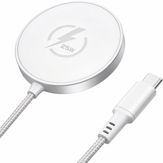 25W Fast Wireless Charging Pad,Magnetic Wireless Charger Compatible with iPhone 17/16/15/14/13/12 Series & AirPods 4/3/2 Pro Portable Phone Charger with 3.3ft Cable (Adapter NOT Included)
