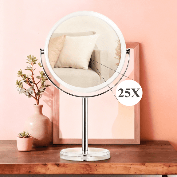 25X/1X Double Sided Vanity Tabletop Mirror,Magnifying Mirror 25X,360Roration