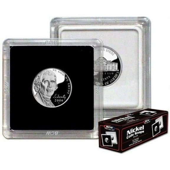 25X BCW 2x2 Coin Snap - Nickel