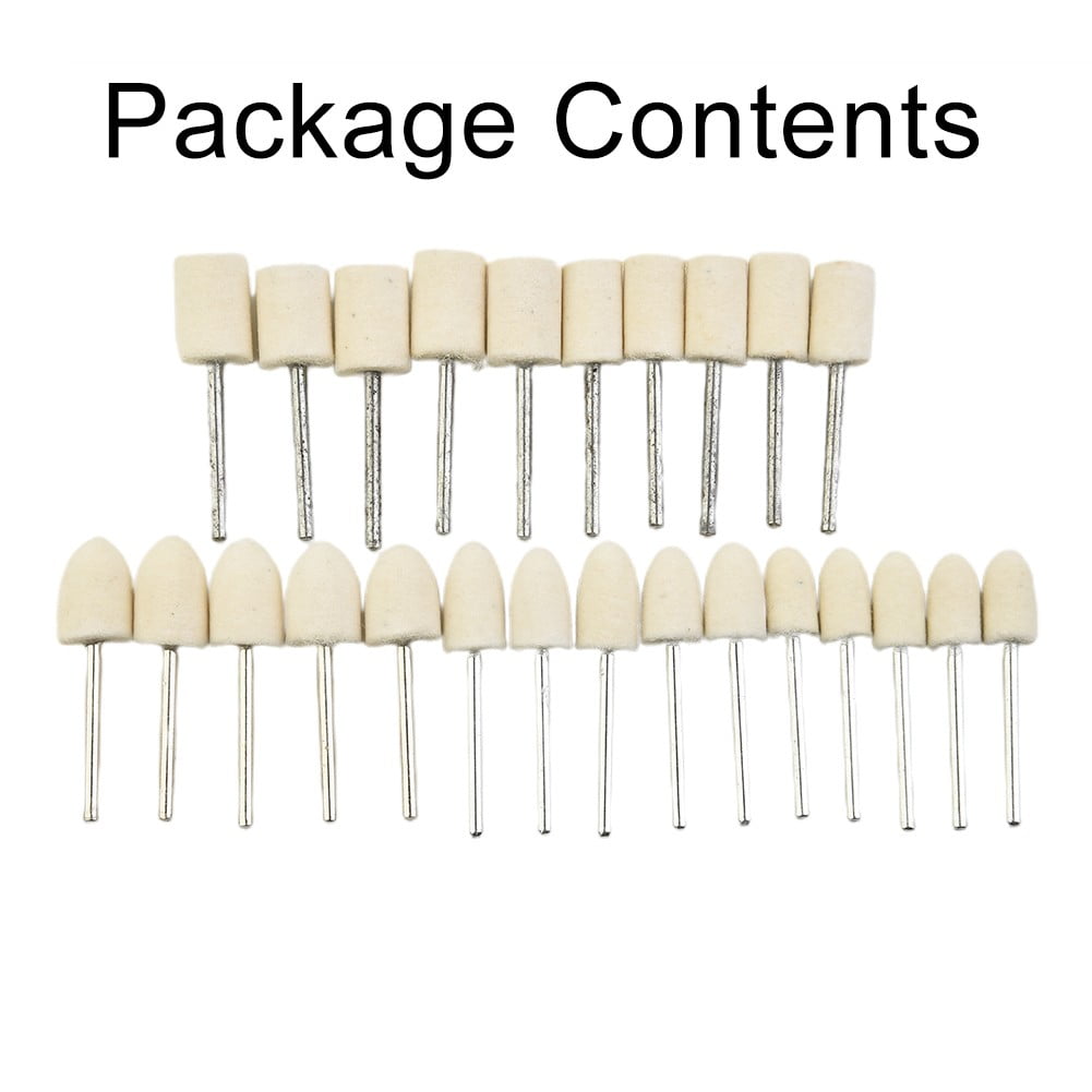 25X Felt Polishing Buffing Pads Wheel Wool Rotary Tool Kit Set for