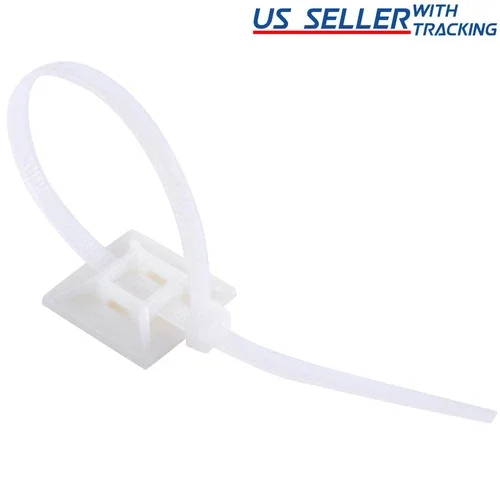 25X Zip Tie Mount Kit Self Adhesive Cable Management Cord Organizer Holder Large