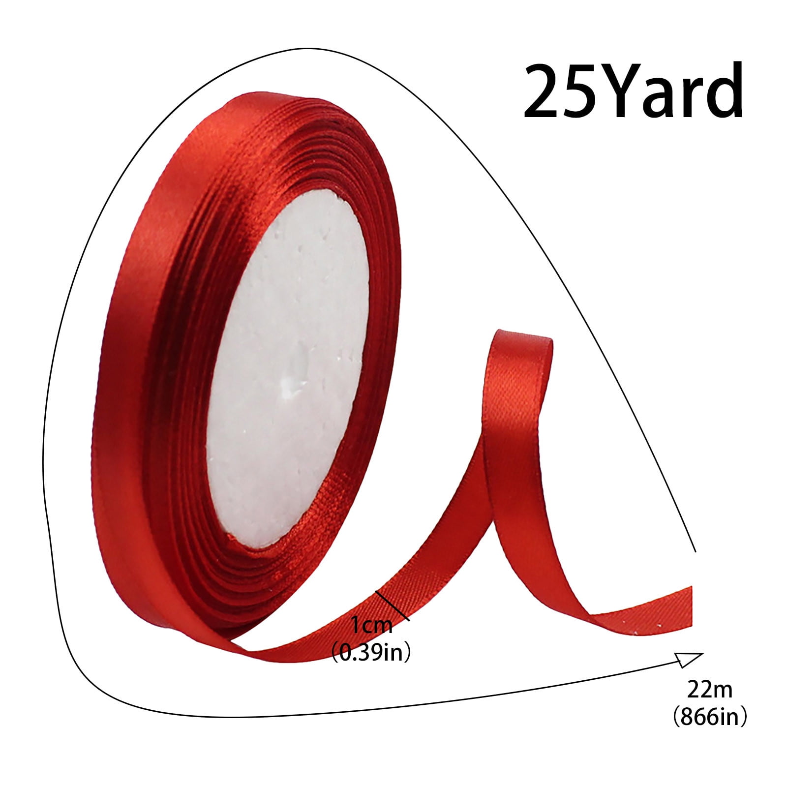 25YD Satin Ribbon 6mm Fabric Gift Ribbon For Wedding Christmas Birthday