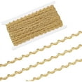 thumbnail image 1 of 25Yards 0.3inch Polyester Gold Lace Trim Ribbon Wave Pattern Gimp Braid Trim Embellishment for Sewing Curtain Slipcover Bag, 1 of 8