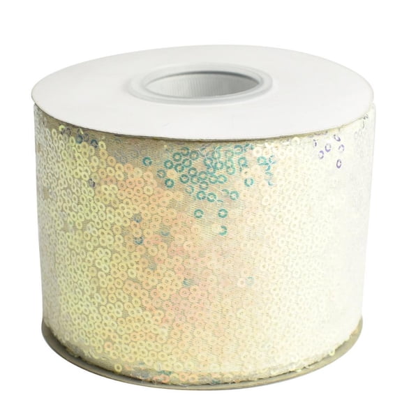 25Yards/Roll 75mm Gold Film Series Sequin Scribble Sequin Ribbon for Gift Wrapping DIY Craft Hair Bows Wedding Christmas Decoration