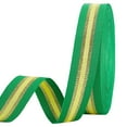 thumbnail image 1 of 25Yards Sparkle Polyester Glitter Ribbon Stripe Ribbon Clothes Accessories Flat Green 1inch, 1 of 5