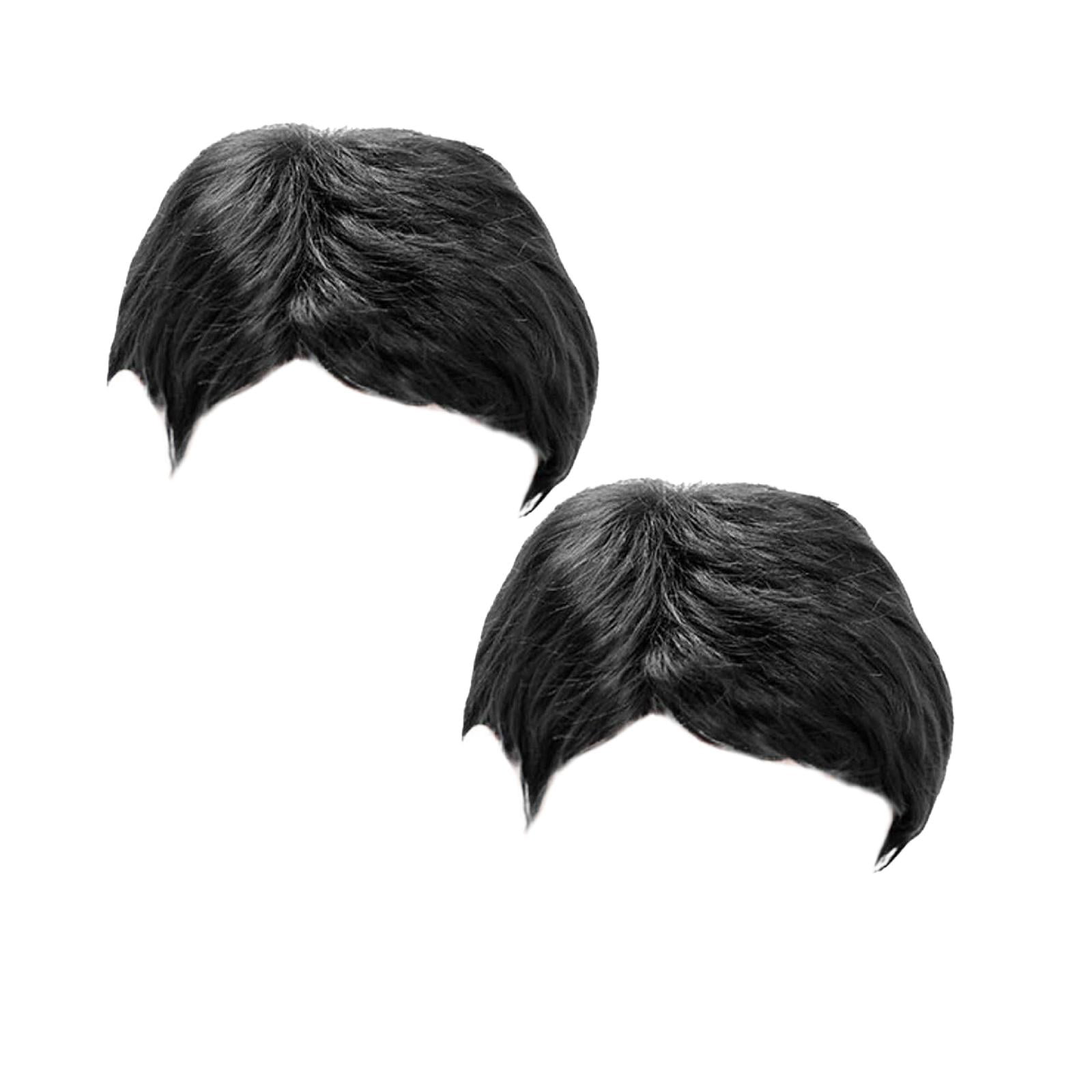 25cm 10inch Wigs Man Slanting Handsome Short Straight Hair Europe And