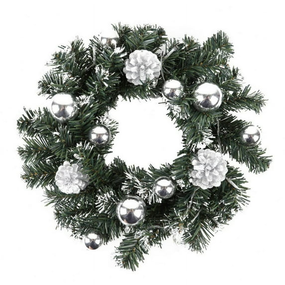 25cm/30cm/40cm Christmas Wreath With Battery Powered LED Light String Front Door Hanging Garland Holiday Home Decorations