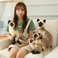 thumbnail image 1 of 25cm Cat Stuffed Animal, Large Soft Simulation Siamese Plush Cat Stuffed Toys, Animals Kids Birthday Party Gifts Doll, Furry Baby Cats Figurines, Home Office Car Ornament, Cats Toys for Kids Age 3+, 1 of 4