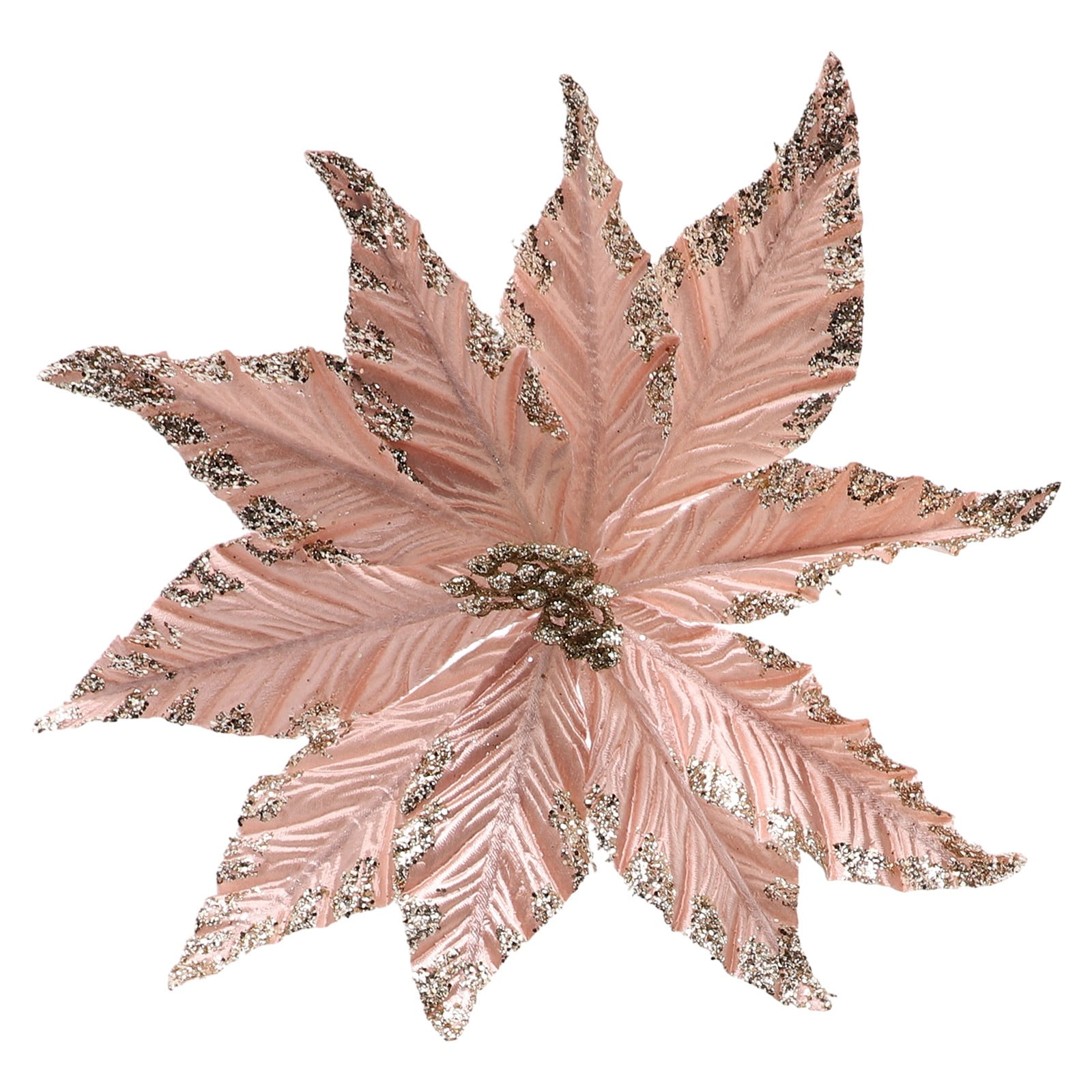 25cm Christmas Poinsettia Glitter Flower Hanging Xmas Party Tree