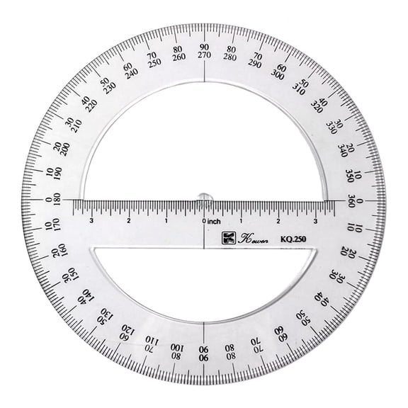 25cm Circles Protractor 360 Degree Protractor Ruler Math Geometry Tool for School Classroom Drawing Measuring
