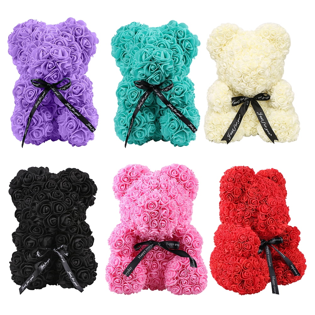 25cm Creative Foam Rose Flower Teddy Bear Artificial Decoration Valentines Gifts