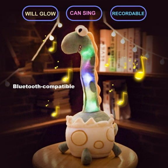 25cm Dancing Plush Toy Give Out Light Singing/Talking/Recording Stuffed Dinosaur Toy Dancing Kids Toy for Home