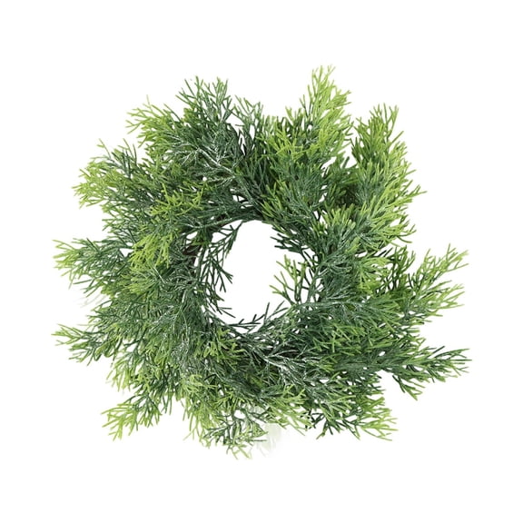 25cm Frosted Needle Wreath Soft Rubber ABS Pinecones Holly Leaves for Xmas Door Wall Home Indoor Outdoor Festive Decor Gift