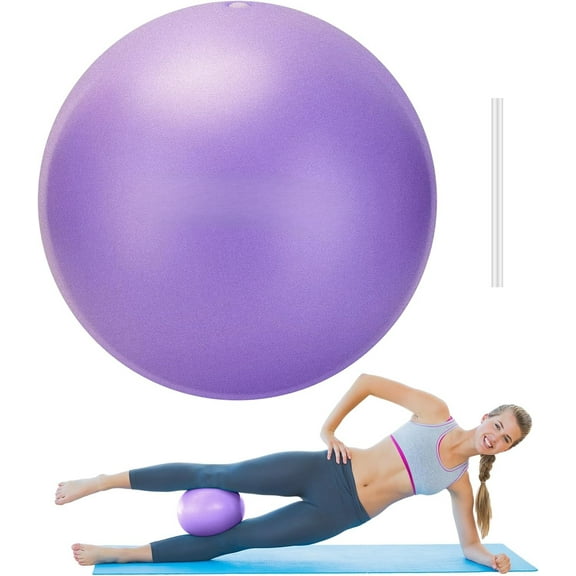 25cm Pilates Ball, 9,8 Inch Small Exercise Ball Mini Yoga Ball Gym Ball for Home Gym Pilates, Yoga, Balance, Core Training, Stability, Stretching with Inflation Straw