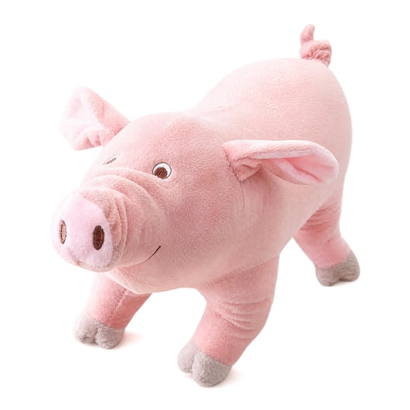 25cm Realistic Standing Pink Pig Stuffed Plush Toy, Soft Farm Animal Pig Plush Doll, Comfort Cuddle Gift for Kids Nursery Decor Baby Shower Birthday Holiday Present