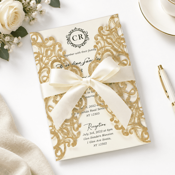25cut Invitation Pocket With Envelopes