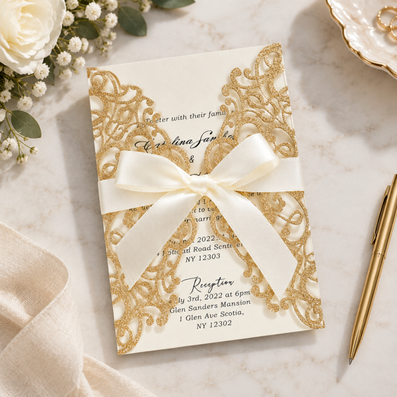 25cut Invitation Pocket With Envelopes