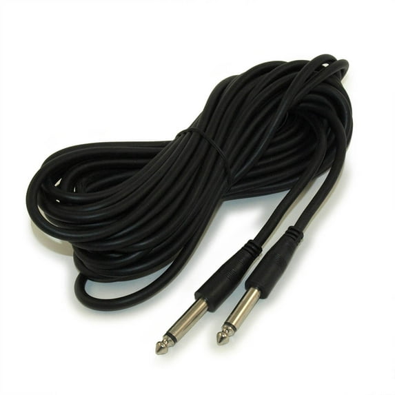 25ft 1/4" MONO (TS) Guitar Cable, Male to Male, 28AWG, Nickel Plated