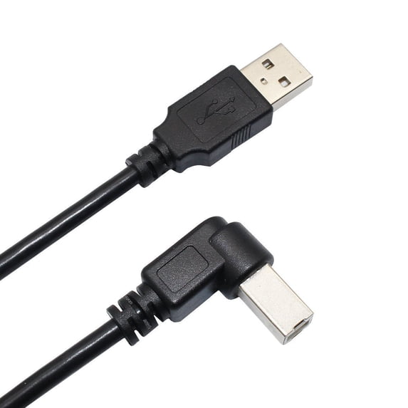 25ft Angle USB Cable for Brother - Wireless All-In-One Printer MFC-J475DW , Black