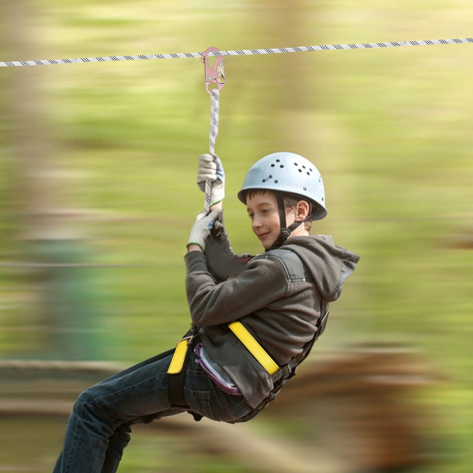 25ft Anti-Ratcheting Lifeline Lanyard Fall Arrester Protection+Hook ...