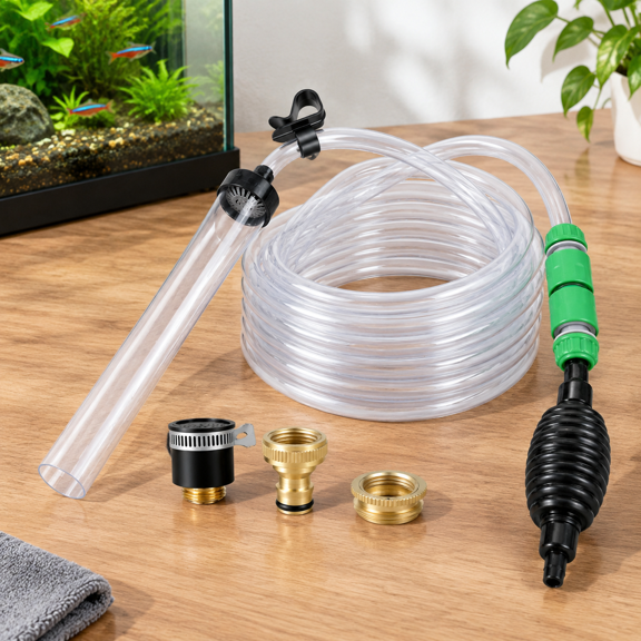 25ft Aquarium Gravel Cleaner Siphon for Fish Tank Water Changing