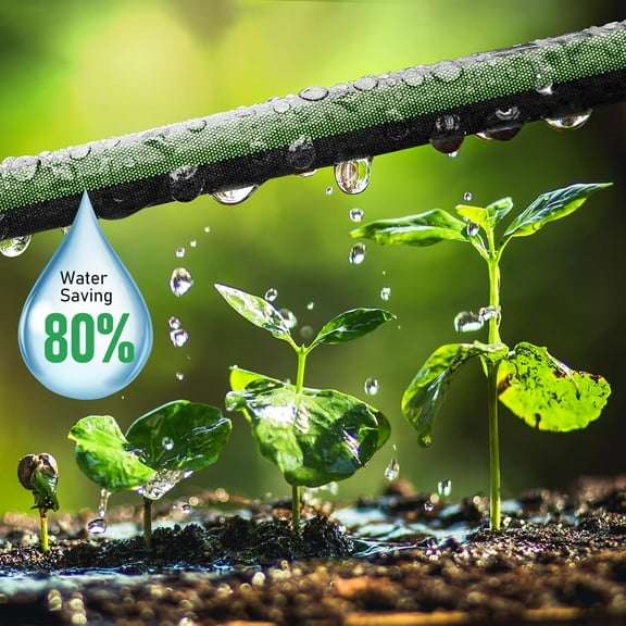 25ft Flat Soaker Hose with 80% Water-Saving Drip Irrigation, Leakproof Double Layer Gardening Hose