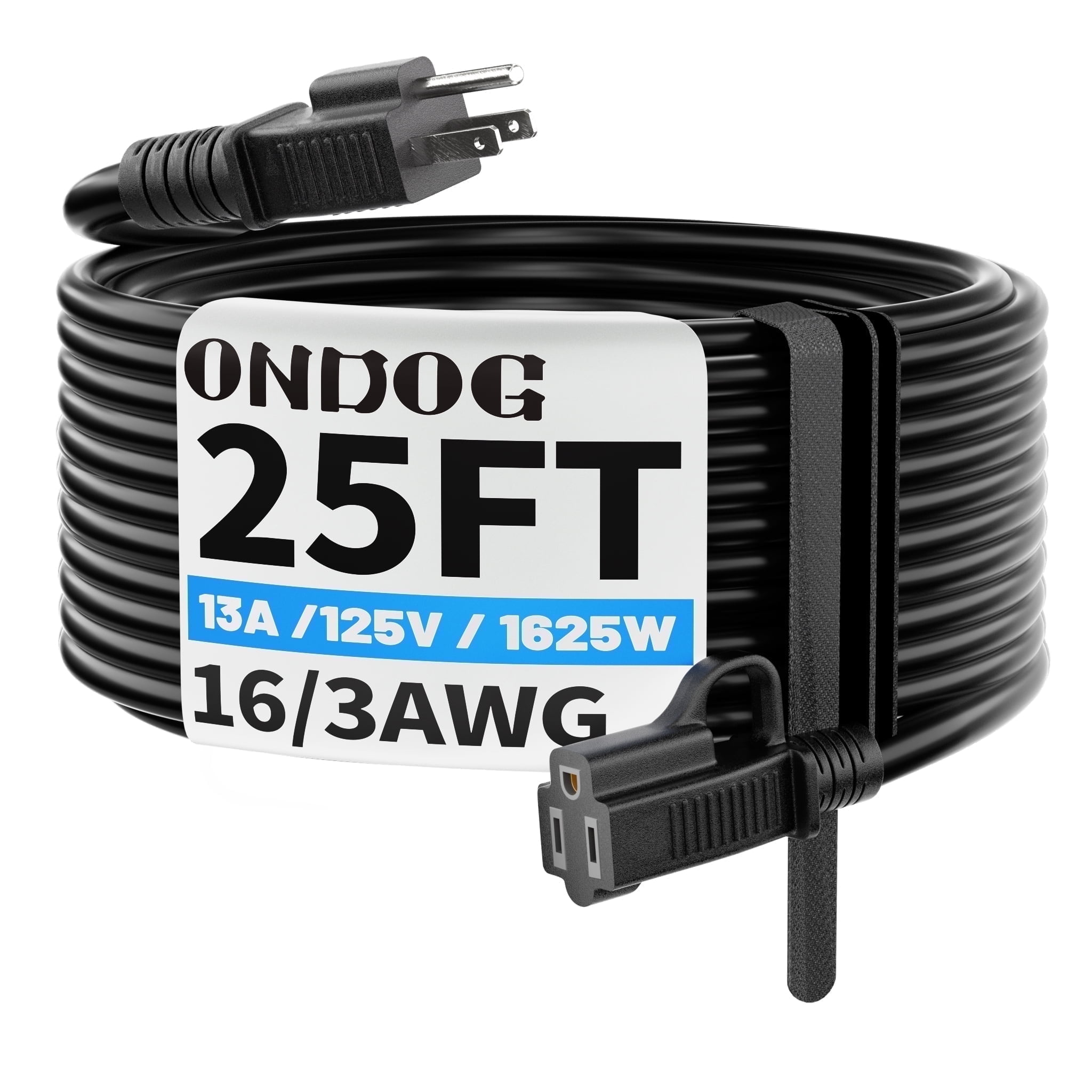 25ft 3 Core Heavy Duty Cord Outdoor Waterproof Extension Cord, for Lawns, Garages, ETL Certified