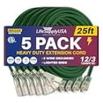 thumbnail image 1 of 25ft Outdoor/Indoor Extension Cord 3-Outlet 12/3 Gauge Extra Heavy Duty ETL Listed, 3 Prong SJTW, Waterproof, Flexible Cold-Resistant Long Power Cord,125 Amp 1875W, Green by LifeSupplyUSA, 1 of 8