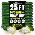 thumbnail image 1 of 25ft Outdoor/Indoor Extension Cord 14/3 Gauge Heavy Duty 3 Prong SJTW, Waterproof, Flexible Cold-Resistant Long Power Cord,15A 125V 1875W, Green by LifeSupplyUSA, 1 of 8