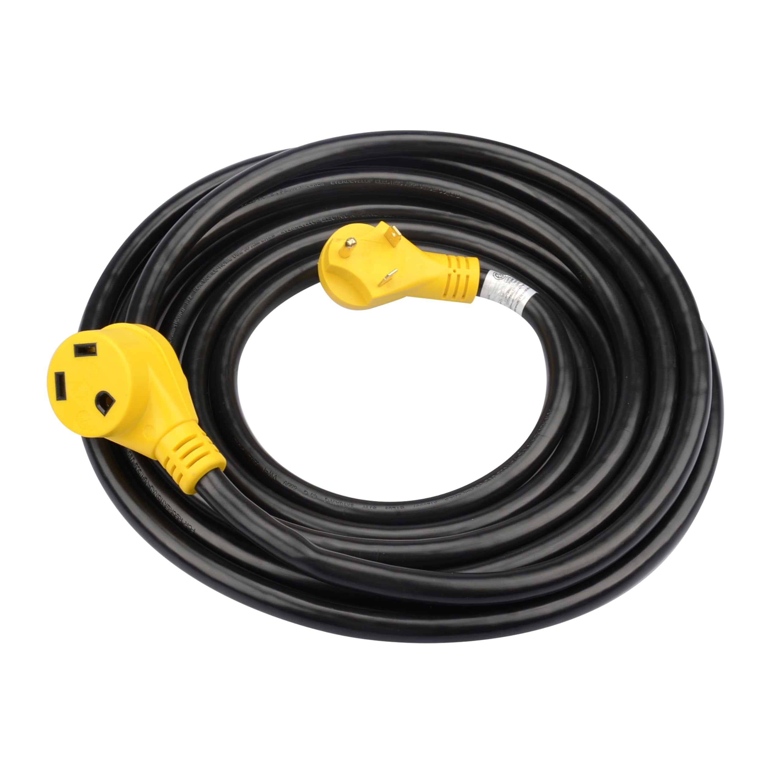 25ft RV Extension Cord 30 AMP (TT30P/TT30R) with PowerGrip Handle and Hook and Loop Strap - 10AWG3 10/3 125V STW ETL Listed - by LifeSupplyUSA