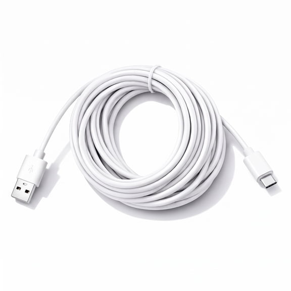 Sourcingbay USB-A to USB-C Camera Power Cable, 25 ft, Compatible with Blink Mini 2 and Tapo C120, White