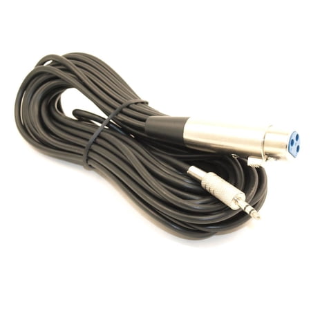 25ft XLR 3P Female to 3.5mm TRS (Balanced Audio) Male Cable