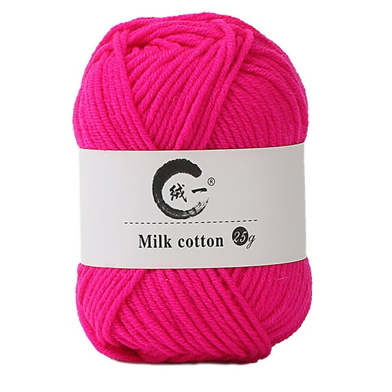 25g Milk Cotton Yarn Colorful Hand Knitting Crochet Soft Baby Wool for DIY Crafts Doll Scarf Sweater Blanket Beginners Easy Care Durable Multi-Color End-of-Season Clea-rance Discounts