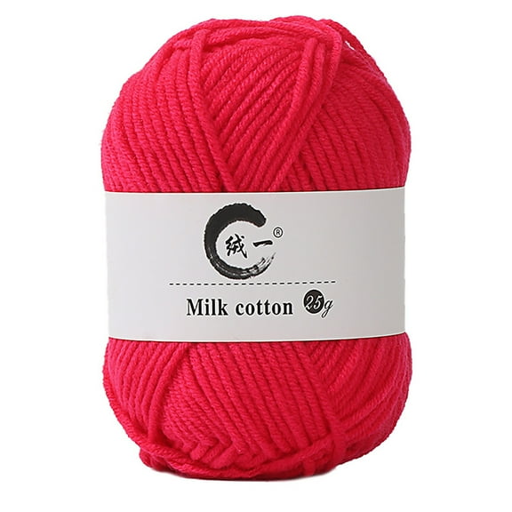 25g Milk Cotton Yarn Colorful Hand Knitting Crochet Soft Baby Wool for DIY Crafts Doll Scarf Sweater Blanket Beginners Easy Care Durable Multi-Color Stylish Finds for Less