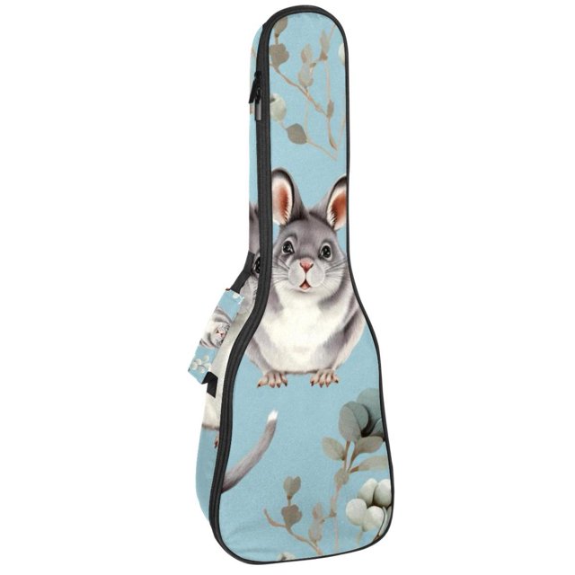 25in Chinchilla Soprano Concert Ukulele Hard Case Padded Protective