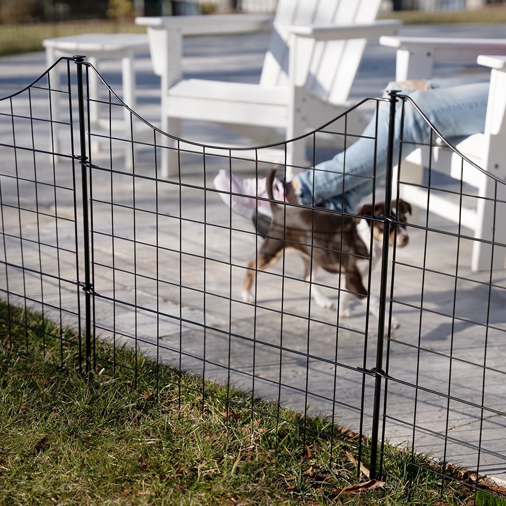 Black Metal Dog Playpen Garden Fence