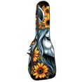 25in Unicorn Skull Sunflower Soprano Concert Ukulele Hard Case Padded