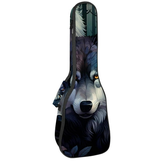 25in Wolf Soprano Concert Ukulele Hard Case Padded Protective Carrying