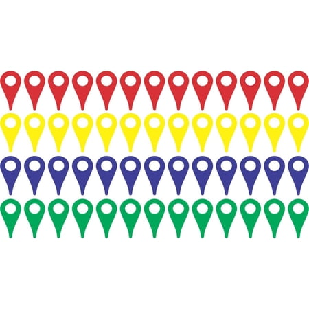 .25in x .5in Basic Colors Map Pointer Stickers