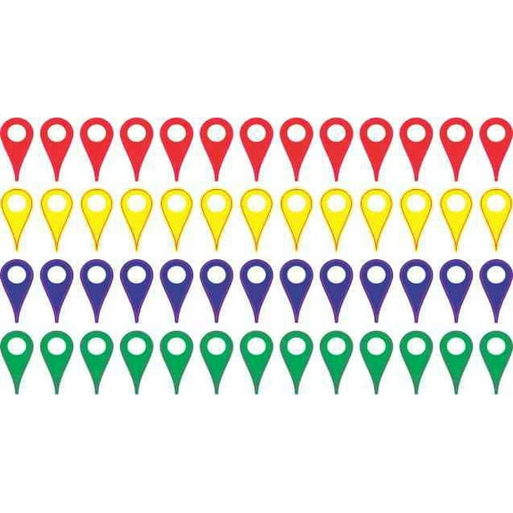 .25in x .5in Basic Colors Map Pointer Stickers