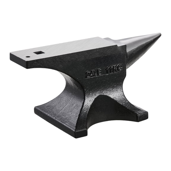 25lbs Blacksmith Anvil, Cast Steel Single Horn Anvil for Metalworking, Forging, Jewelry, Riveting - Durable & Efficient Shaping Tool