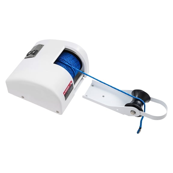 25lbs Marine Electric Anchor Winch, 12V Saltwater Anchor Windlass with Wireless Remote Control, 100ft Anchor Rope Kit & Overload Protection for Fishing Boat (White)