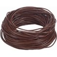 thumbnail image 1 of 25m 2mm Cowhide Round Leather Cords Genuine Leather String Thong Saddle Brown Threads Rope Leather Strips Strap for Necklaces Bracelets Jewelry Making Beading Lanyards DIY Crafts for DIY, 1 of 6