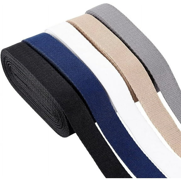 25m 5 Colors Cotton Webbing 1 Inch Sewing Webbing Coarse Cotton Webbing High Density Webbing Clothing Sewing Accessory for Clothing Sewing Crafts Bag Straps Outdoor Supplies