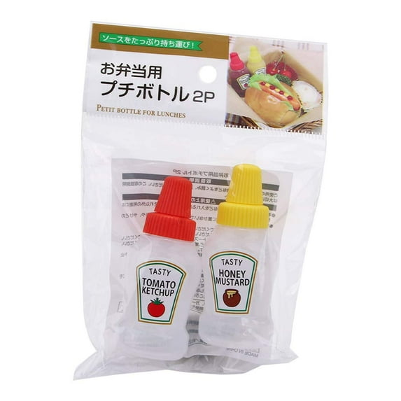 25ml Mini Condiment Squeeze Bottle Honey Squeezable Jar 2 Pack Ketchup/Sauce Containers Plastic Portable Lunch Box Dressing Dispensers to Go with Screw Cap